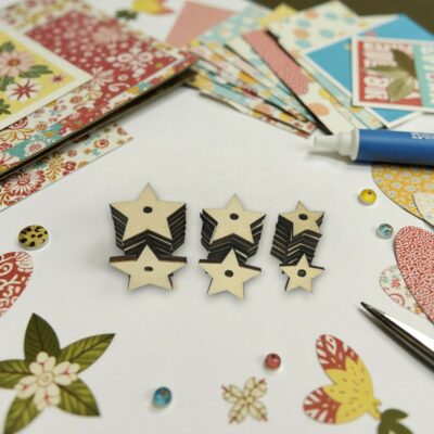 lot de 30 étoiles en bois – 2 mm tilleul – 10×19 mm, 10×16 mm, 10×12 mm – découpes laser pour scrapbooking, diy, carterie, déco – bois issu de forêts gérées durablement (etoiles)