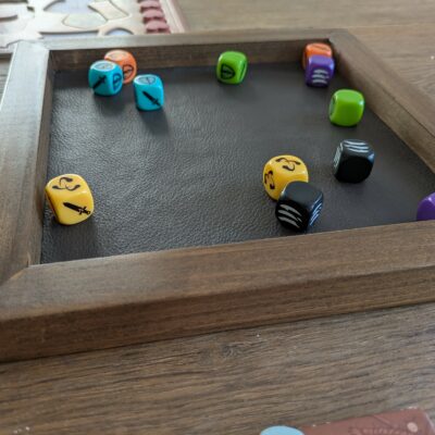 🎲 arène de dés xxl en bois & cuir