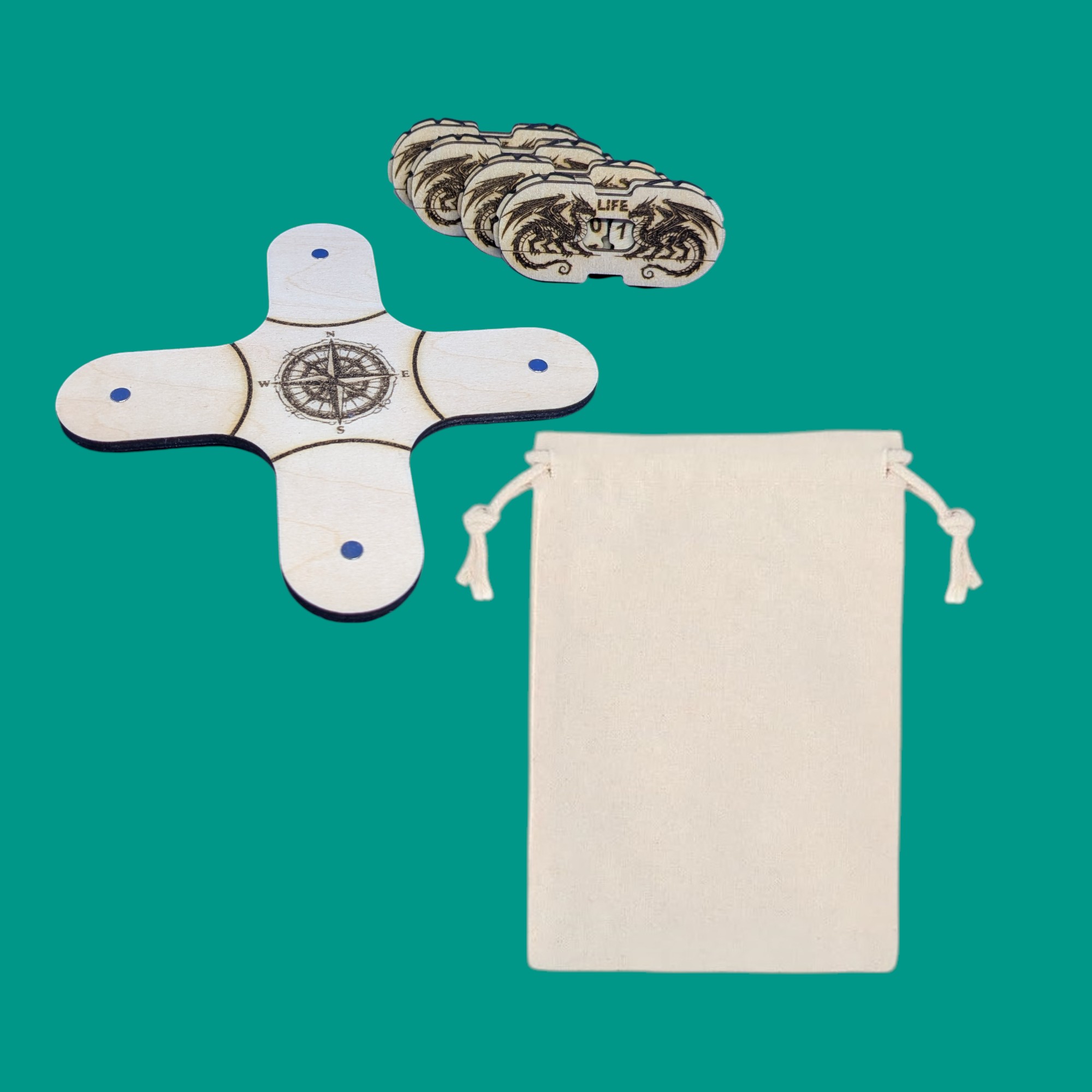 compteur de point de vie magnétique gravure dragons (pack de 4 + support) compteur de point de vie magnétique gravure dragons (pack de 4 + support)