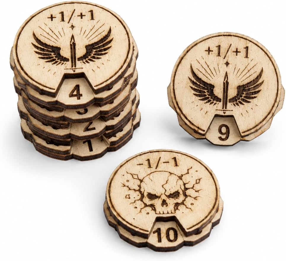 Lot de 6 jetons reversibles en bois